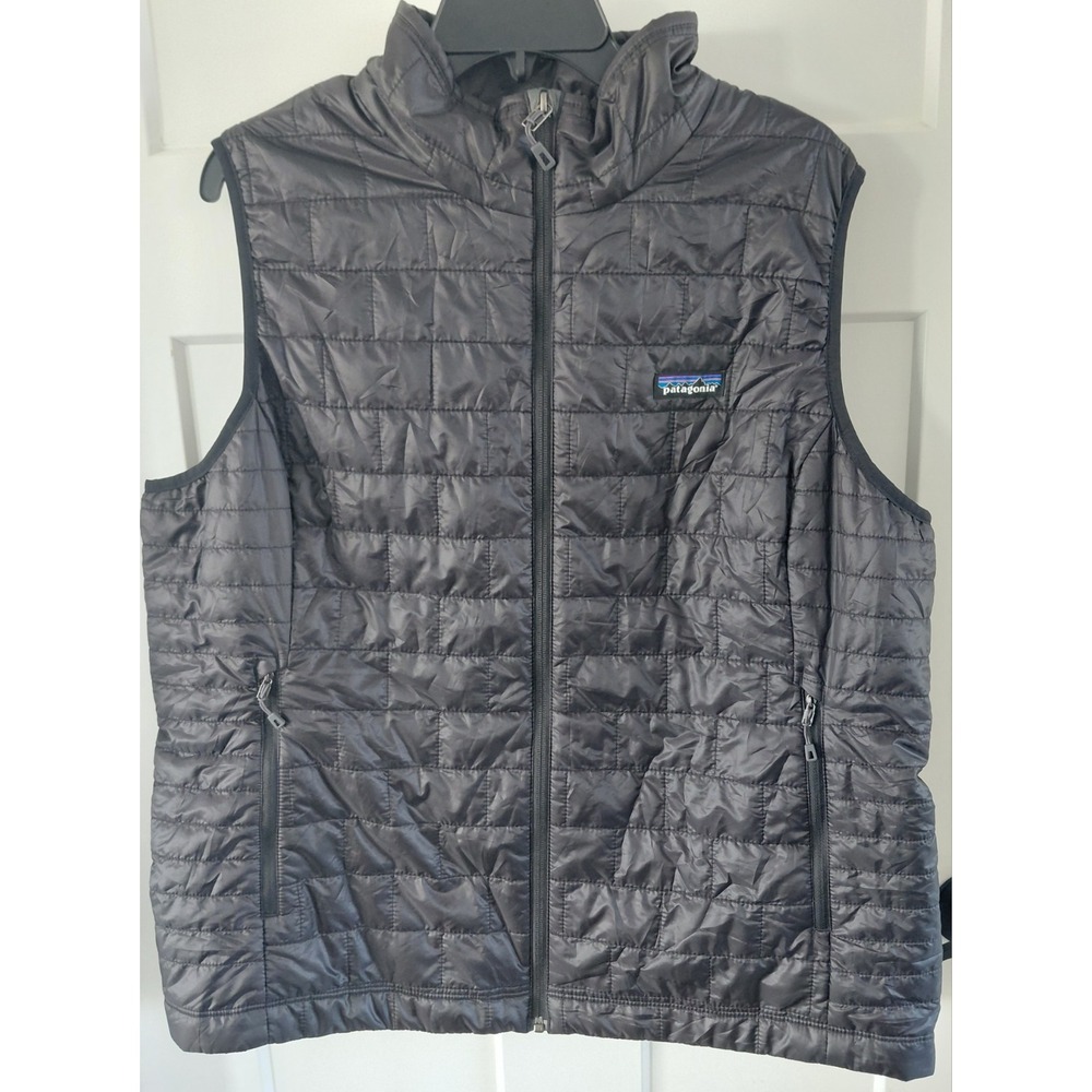 Patagonia Nano Puff Full Zip Black Vest Women XXL CMC Logo 84247